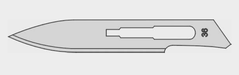 Hoja de bisturí estéril fig. 36