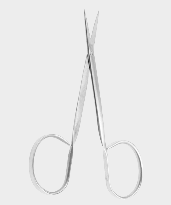 [ISB-5008-10-ss] Tijeras de iris. Anillos grandes puntiagudos.