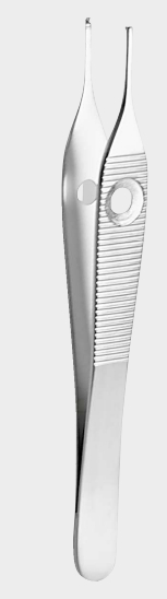 Pinzas ADSON 1x2 con 2 agujeros para los dedos 12 cm