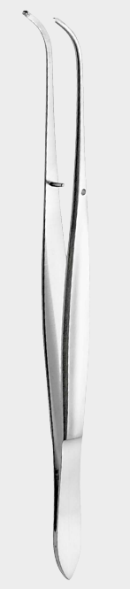 Pinza CUSHING 1x2 dientes curva 17,5 cm