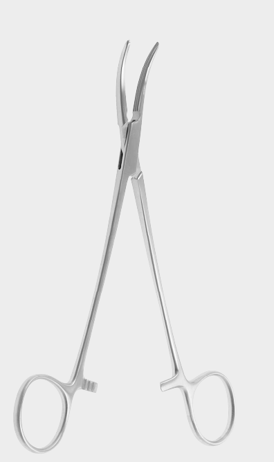 Pinza hemostática GREY TURNER curvada de 18 cm