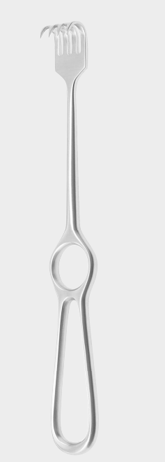 [CRJ-11274-04-ss] Retractor CAIRNS (RAKE) 4 dientes afilados