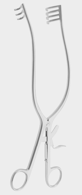 Retractor ADSON afilado de 3x4 dientes