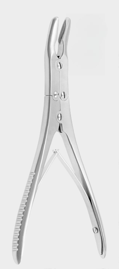 [RBO-12738-18-ss] Pinza gubia para hueso RUSKIN curvada lateralmente 18 cm