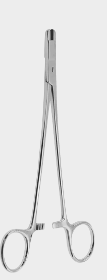 Fórceps con mandíbulas laterales que sujetan el alambre