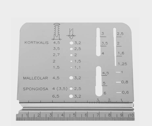 Calibre para brocas y tornillos