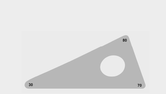 [PTR-14309-02-ss] Placa de posición triangular 80/70/30°