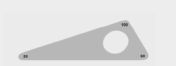 [PTR-14310-03-ss] Placa de posición triangular 100/60/20°