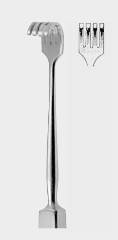 [KRR-16453-13-ss] Retractor KNAPP de 4 puntas romas