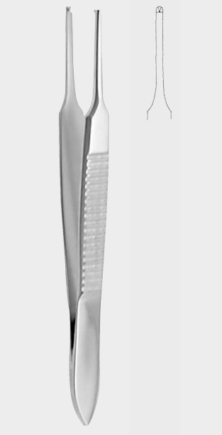 Pinza de iris GRAEFE 1x2 dientes 1,0 mm
