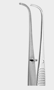 [GIR-5077-10-ss] Pinza de iris GRAEFE 1x2 dientes