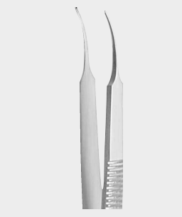 Pinza de iris STEVENS de 1x2 dientes