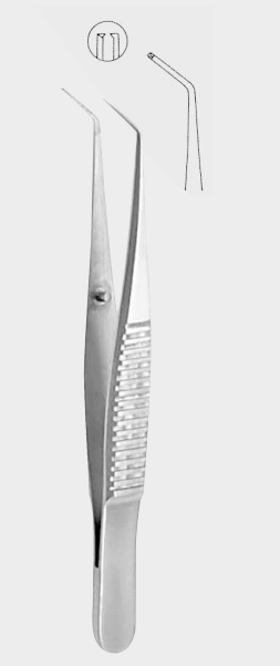 Pinza de iris HESS, diente 0,3 mm