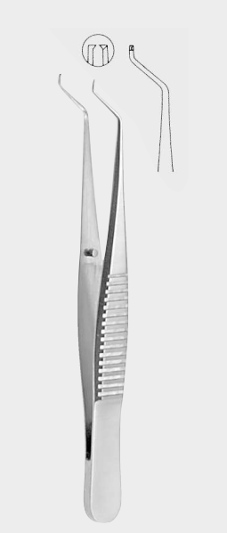 Pinza de iris HESS, diente 0,3 mm