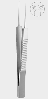 Pinza de iris de Bonn, diente 0,12 mm