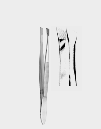 Pinza para cilios 9 cm oblicua
