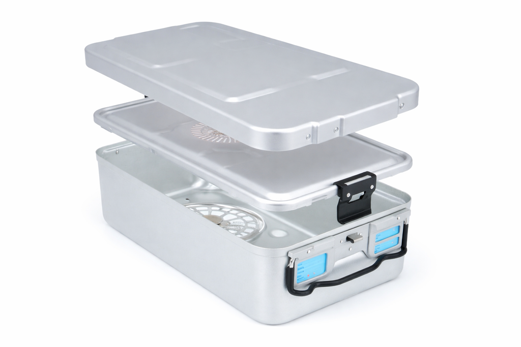 Contenedor alu 46,5x28x10 cm plata 3/4