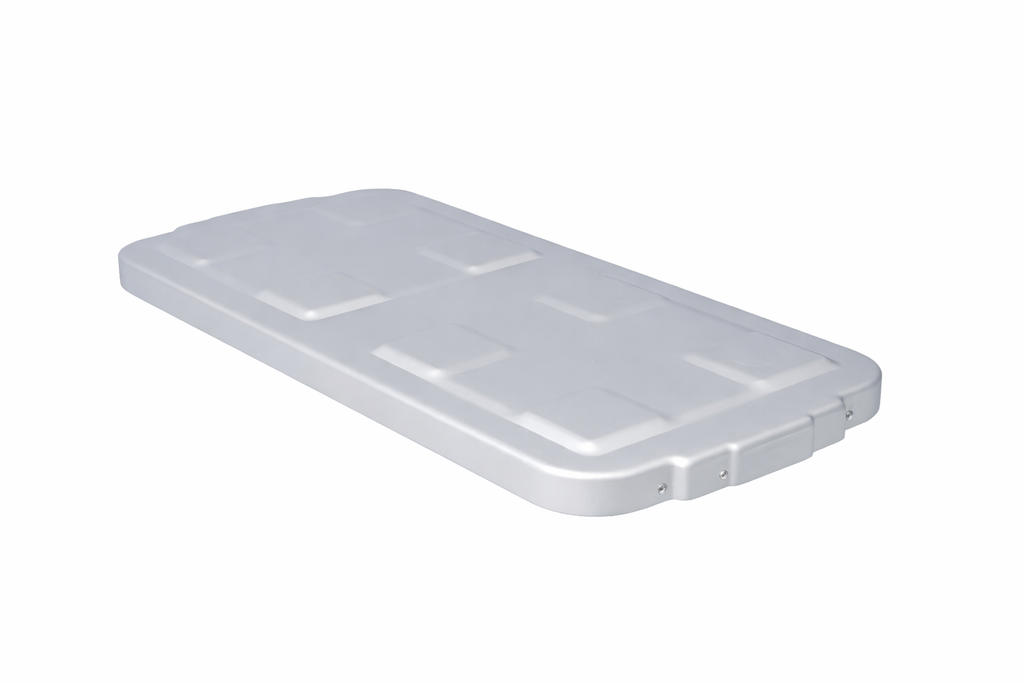 Tapa protectora de contenedor de aluminio plateado